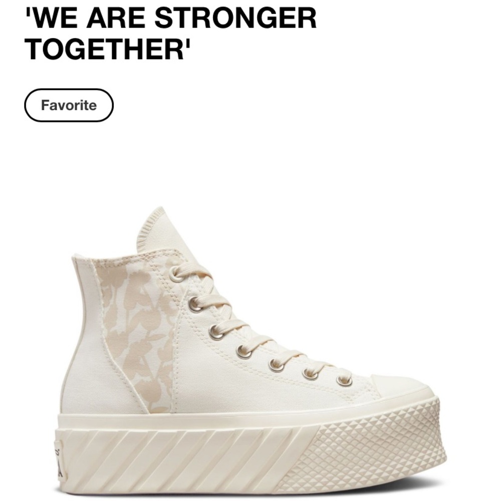 - CHUCK TAYLOR Converse Cream Platform Sneakers High-Top 2Xplatform 8.5 UC